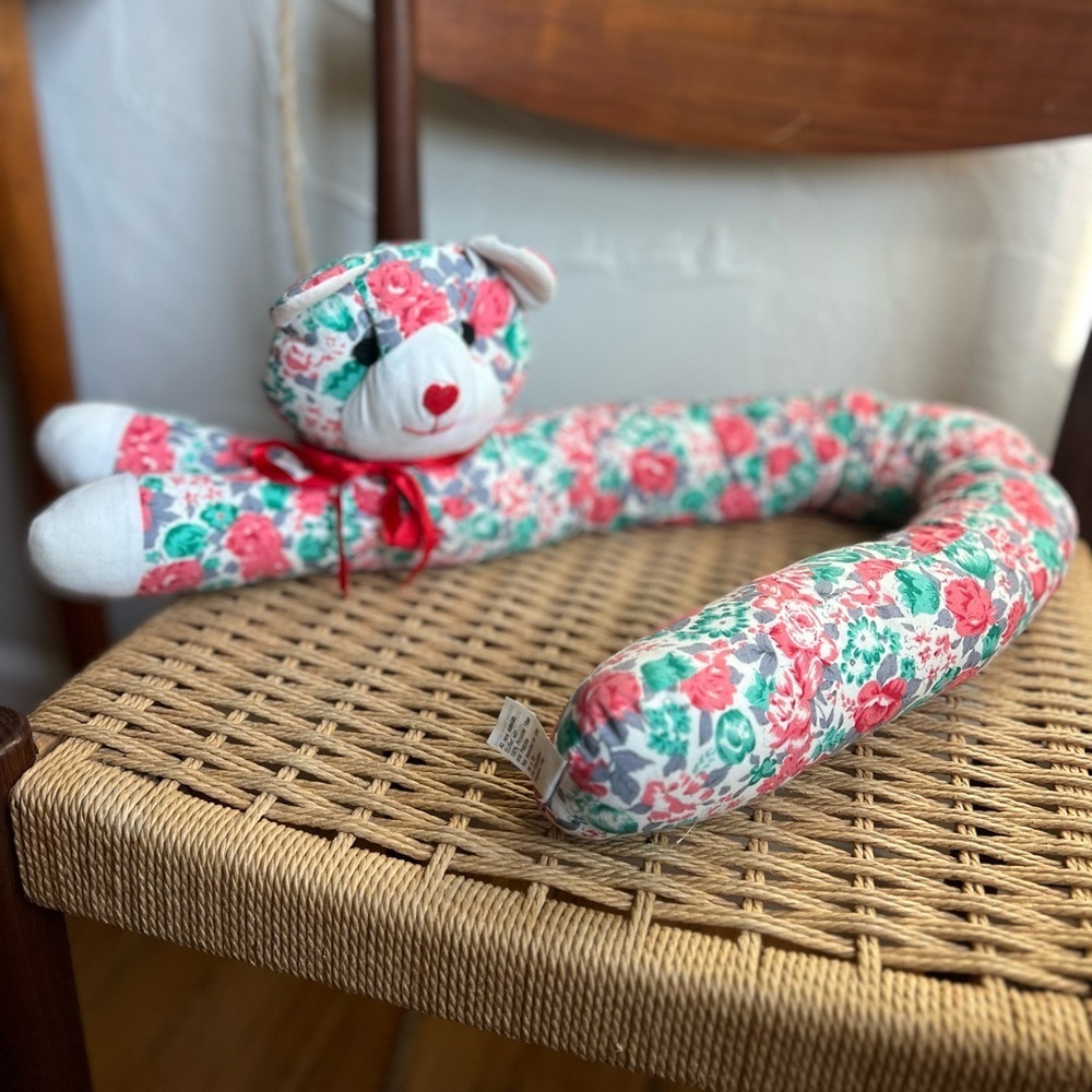 Vintage Floral Door Snake Draft Stopper Weighted 37” Cottagecore Boho Cat Kitty